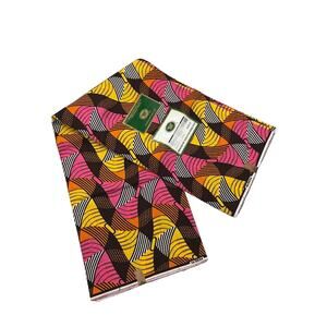 NEW! REALWAX  AFRICA WAX PRINTS FABRIC PINK/ORANGE ( 6 YARDS )